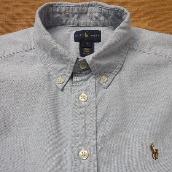 Ralph Lauren Blue Button Down Pony Logo Shirt - Picture 2 of 10